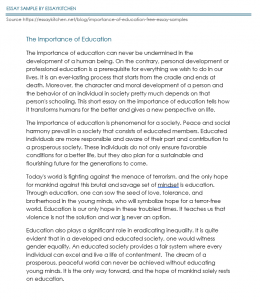 short essay about education 100 words