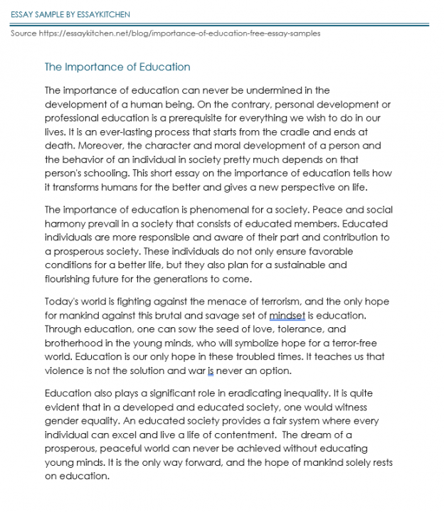essay about concept of education