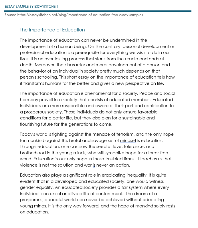 importance of college education (essay sample)