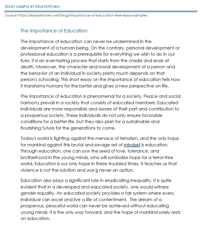 education most important thing in life essay