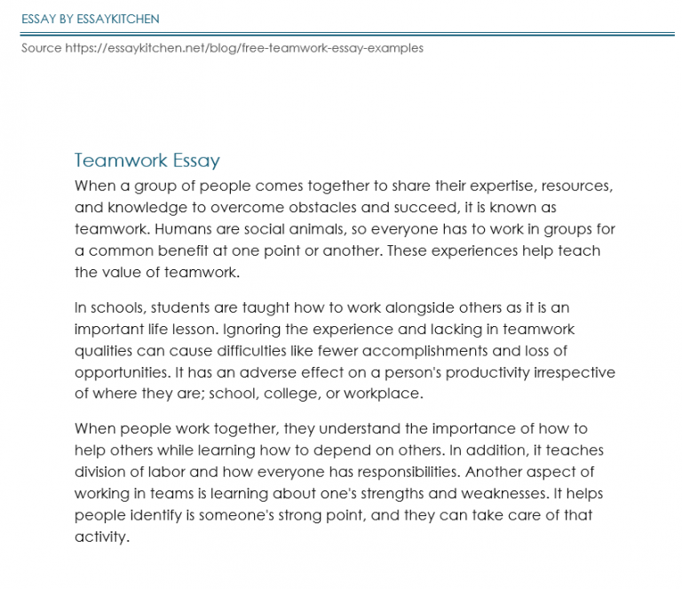 essay on importance of individual effort in teamwork